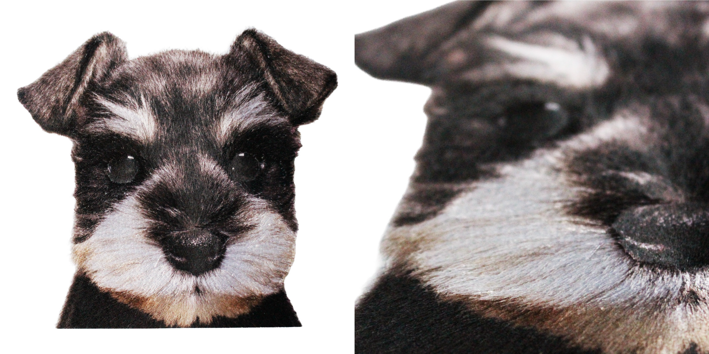 愛犬・愛猫のリアルな生刺繍作品と拡大画像を掲載。毛並みの流れや表情まで細部にこだわり、まるで生きているような存在感を表現したオーダーメイド刺繍の紹介画像。